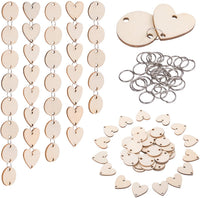 Favide 200 unidades en total, etiquetas de madera con agujeros y anillos de 0.472 in para tarjetas de cumpleaños, San Valentín, tareas, artes y manualidades (juego de 1) - Arteztik
