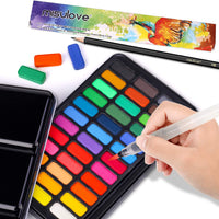 MISULOVE Juego de pintura de acuarela 36 colores premium en caja de regalo con almohadilla de papel de acuarela y cepillos de agua, perfecto para niños, adultos, principiantes, artistas, dibujar e ilustrar - Arteztik
