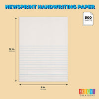 Newsprint - Papel con líneas azules para escribir a mano (9.0 x 12.0 in, 500 hojas) - Arteztik
