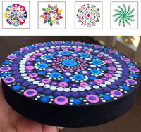 Mandala - Juego de herramientas para puntear y plantillas para pintar rocas, pintura de piedra, mandalas y arcilla con una bolsa de almacenamiento impermeable con cremallera azul para adultos - Arteztik

