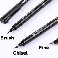 Bolígrafos de letras a mano, bolígrafos de caligrafía negros para principiantes escribiendo, dibujos, dibujos, ilustraciones de acuarela, diario bala, álbumes de recortes, juego de 8 - Arteztik
