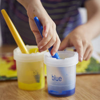 ECR4Kids - Juego de 10 vasos de pintura trilingües grandes sin derrames con tapas, suministros de arte educativo para niños y niños pequeños - Arteztik
