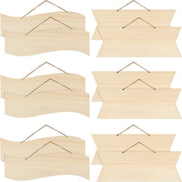 Cartel de madera colgante sin terminar en blanco para colgar placa de madera decorativa rebanadas de madera con cuerdas para pirografía, pintura, escritura en casa, manualidades, suministros pre-encordados (beige, 8) - Arteztik
