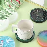 Molde redondo de silicona para posavasos de silicona, para montar con resina, cemento, 3.9 in de diámetro, 6 unidades - Arteztik
