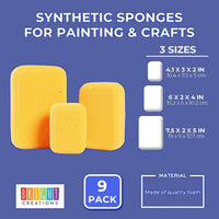 Esponjas sintéticas para pintura y manualidades (3 tamaños, naranja claro, 9 unidades) - Arteztik
