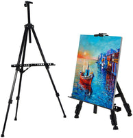 Amzdeal - Soporte de trípode portátil de aluminio para dibujar, diseño de dibujo y dibujo, 4.9 ft, incluye bolsa de transporte, Negro - Arteztik
