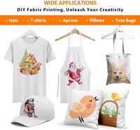 Transfer Master - Papel de transferencia de calor para impresora de inyección de tinta, papel de transferencia de planchado para telas ligeras, 8.5 x 11.0 in, camisetas personalizadas - Arteztik
