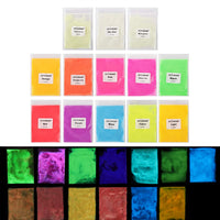 LET'S RESIN 13 colores brillan en la oscuridad pigmento en polvo, resina epoxi pigmentos luminosos para limo, uñas, resina epoxi pintura acrílica, arte fino y manualidades de bricolaje, 0.35 oz cada uno - Arteztik
