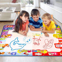 Kizzyea - Alfombrilla para dibujo de agua, juguetes para niños, tamaño grande, para niños y adolescentes, para tabla de pintura, colores neón, regalos para niñas de 2 a 3 años y 5 años de edad, 30.0 x 30.0 in, 4 bolígrafos, folleto de dibujo incluido - Arteztik
