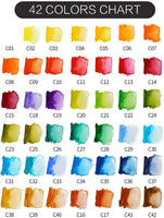 Watercolor - Juego de pintura de acuarela, plegable, con pinceles de agua, ideal para artistas, niños, estudiantes, también para todas las demás vacaciones - Arteztik
