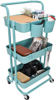 StorageWorks - Carro rodante de 3 niveles, organizador de almacenamiento con ruedas bloqueables para dormitorio, rosa, 16.7 pulgadas de largo x 14 pulgadas de ancho x 33.4 pulgadas de alto - Arteztik
