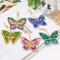 Juego de 10 llaveros de pintura con diamantes para niños y adultos principiantes, diseño de corazón y mariposa - Arteztik
