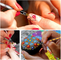 Juego de herramientas de punteado de mandala, 34 piezas, herramientas de punto, cepillos y bandeja de pintura para pintar rocas, colorear, dibujar y dibujar suministros de arte - Arteztik
