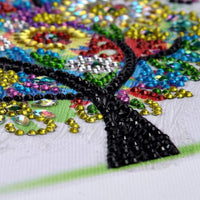 Kits de arte de diamante en forma especial para decoración de pared con bordado de diamante, para pared (11.8 x 11.8 in) (árbol de verano) - Arteztik
