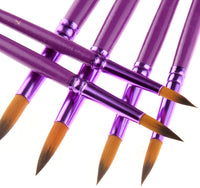 12 unidades de brochas púrpuras, finas y artísticas para pintar Mudder para pinturas en acrílico, en acuarela y pinturas al óleo - Arteztik
