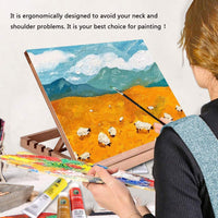 Pizarra de dibujo para artistas, tamaño A3, madera de haya, caballete de escritorio ajustable de 4 posiciones, caballete de escritorio para pintar, apto para niños, principiantes y artistas profesionales - Arteztik
