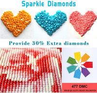 Kit de pintura de diamante para niños y adultos, 5D, accesorios de bricolaje con diseño de flores y diamantes, con taladro completo redondo para decoración de la pared del hogar - Arteztik
