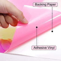 HIRALIY Hojas de vinilo holográficas permanentes paquete de 25 paquetes de 12.0 x 10.0 in, paquete de vinilo adhesivo para Cricut Silhouette Cameo suministros de manualidades con cintas de papel de transferencia herramienta de deshierba, para decoración d - Arteztik
