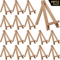 MEEDEN - Mini caballete de madera de haya de 5.0 in, 48 unidades de soporte pequeño para exhibir lienzos pequeños, tarjetas de visita, fotos, platos decorativos y más - Arteztik

