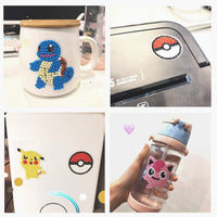 YINEW - Kit de pegatinas de pintura con diamantes para niños, bricolaje 5D Pikachu Diamond Art Mosaico pegatinas por números Kits - Arteztik
