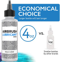 Lubricante de aerógrafo de 4 onzas para una acción más suave del aerógrafo y reducción de la fricción de la aguja de la pintura seca, fabricado en EE. UU. - Arteztik
