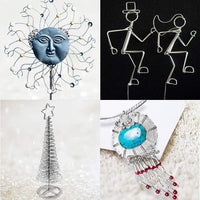 Alambre de aluminio plateado AConnet de 32.8 pies, calibre 14, alambre de metal flexible para hacer abalorios, joyas, manualidades, muñecas, esqueleto, manualidades (4 rollos, total de 131.2 pies) - Arteztik
