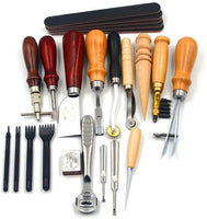 Yang Yao - Kit de herramientas de punzonado de cuero, 18 piezas de costura de trabajo de costura de trabajo de costura de la silla de montar Groover de cuero artesanía DIY herramienta - Arteztik
