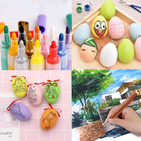 Rotuladores de pintura para pintura de roca, resistentes al agua, de secado rápido, punta de 0.079 in, para tazas de cristal de cerámica de piedra plana, para hacer manualidades de madera, acrílico, juego de 12 colores (12) - Arteztik
