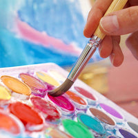 Cepillos de acuarela de distracción dinámica para pintar – Juego de 9 pinceles de acuarela de color redondo – Tamaño cómodo del mango – perfecto para artistas profesionales y obbyistas que utilizan acuarela, acrílico y aceite - Arteztik
