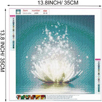 BOHADIY Kit de pintura de diamante para adultos – Kit de números de diamante redondo 5D DIY – Pintura de diamantes de imitación para bordar ideal para el hogar, oficina, decoración de pared 13.8 × 13.8 pulgadas (loto) - Arteztik
