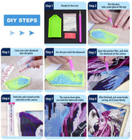 Stalente - Kit de pintura de diamantes por número, diseño de pájaros con taladro redondo, bordado de Navidad, bricolaje, punto de cruz, manualidades, suministros para decoración de pared del hogar (13.77 x 17.71 pulgadas) - Arteztik
