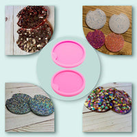 2 moldes redondos de silicona para moldes de resina epoxi diámetro 2.6 in/2.9 in, moldes para fundición, decoración del hogar. - Arteztik
