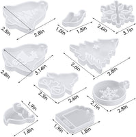 Juego de 9 moldes de resina de silicona con temática navideña, moldes de resina epoxi con forma de campana, para decoración de Navidad y manualidades - Arteztik
