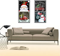 Topus - Kit de 4 piezas de pintura de diamante 5D para hombre de nieve con brocas de estrás bordadas y punto de cruz para decoración del hogar de Navidad - Arteztik
