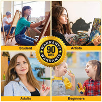 NASUM - Juego de 21 pinceles de pintura acrílica, 15 formas de pinceles de pintura para niños, paleta de cuchillos, 2 esponjas y estuche de organización estable para pinceles de pintura Gouache, acrílico, aceite, acuarela - Arteztik
