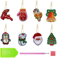 Cieovo - 8 llaveros de Navidad con diamantes de imitación, diseño 5D - Arteztik
