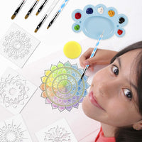Juego de herramientas de punteado de mandala, 34 piezas, herramientas de punto, cepillos y bandeja de pintura para pintar rocas, colorear, dibujar y dibujar suministros de arte - Arteztik

