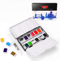 Artistas acuarela juego de pintura removible acuarela kits de pintura suministros de arte de pintura regalos para mujeres, adultos, niños, suministros de pintura profesional con paleta, acuarela pincel bolígrafos (24 colores) - Arteztik

