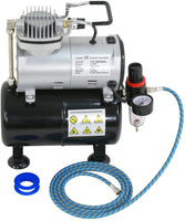 ZENY Pro 1/5 HP Airbrush Compresor de aire Kit de aerógrafo con tanque de 3L y manguera de 6.0 ft multiusos para pulverizar tartas, decoración de tatuajes y manualidades - Arteztik
