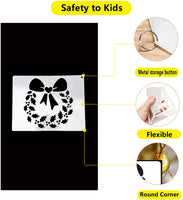 EVGLOW - Plantilla de 9 plantillas de Navidad, reutilizables, lavables y reutilizables para decoraciones de Navidad, tarjetas de felicitación, álbumes, álbumes de recortes, cuaderno, diario, arte de pared, etc. - Arteztik
