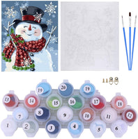 Blovec DIY pintura por números para adultos acrílico pintura al óleo por números kits de arte manualidades para la decoración de la pared del hogar 16 x 20 pulgadas (muñeco de nieve con sombrero) - Arteztik
