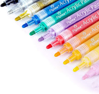L'aise vie - Rotuladores de pintura acrílica para pintura de roca, madera, metal, plástico, vidrio, papel, tela, tazas, manualidades para hacer tarjetas (0.118 in, 12 colores) - Arteztik
