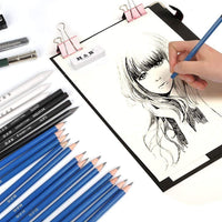 YOTINO Juego de lápices de dibujo y boceto, 35 piezas, juego de lápices de dibujo profesional con cremallera, kit de dibujo con bastones de carbón de grafito para adultos y niños - Arteztik
