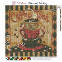 Kit de pintura de diamantes de Coffee Time – PigBoss 5D pintura completa de diamantes por números – bordado de diamante de cristal punto de cruz café decoración de cocina Art regalo para adultos (11.8 x 11.8 pulgadas) - Arteztik
