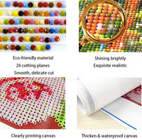 Juego de 2 kits de pintura de diamante 5D con números para adultos, niños, principiantes, Mediterráneo, paisaje europeo, decoración de pared del hogar, 12 x 16 pulgadas - Arteztik
