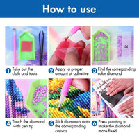 ZSNUOK - Kit de pintura de diamante 5D para adultos o niños, broca de forma especial, para bordar, manualidades, mosaico, suministros de pintura con diamantes para decoración de pared del hogar, lindo panda de 7.9 x 9.8 in - Arteztik
