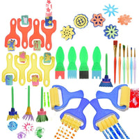 Arte de niños manualidades 30 pcs esponja pinceles de pintura niños pintura principios de bricolaje aprendizaje rodillos de esponja pinceles, Art craftssponge cepillo para polvo por obangong - Arteztik
