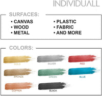 Juego de pinturas acrílicas metálicas Premium por individuall, 8 pinturas metálicas de grado profesional, suministros de arte fabricados en Alemania, juego de pintura acrílica con efecto metálico, pintura sobre lienzo y cualquier superficie - Arteztik
