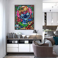Números de pintura para adultos y niños, pintura acrílica por números, kit de pintura de puntadas de lilo, decoración para la pared del hogar, salón, dormitorio, lilo y puntadas - Arteztik
