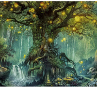 Lapoea - Kit de pintura al óleo para manualidades para adultos y niños, decoración de pared del hogar, bosque de luciérnaga, 15.7 x 19.7 in - Arteztik
